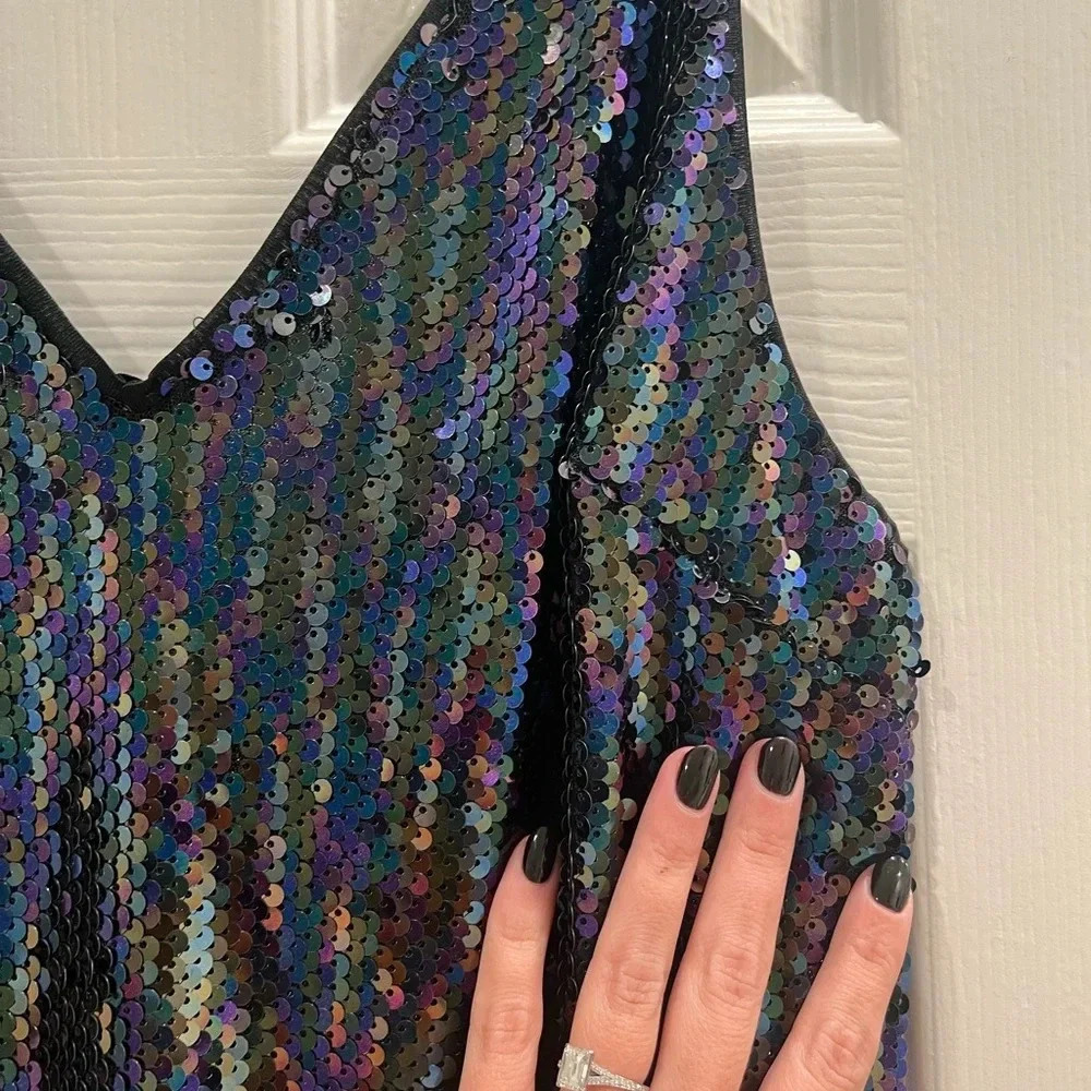 AQUA Bloomingdale’s Sequined Slip Dress - Picture 5 of 13